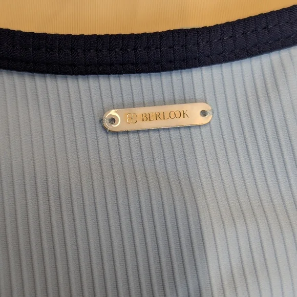 Berlook Blue Contrast Trim One-Piece Swimsuit Size Large NWT - Picture 8 of 13